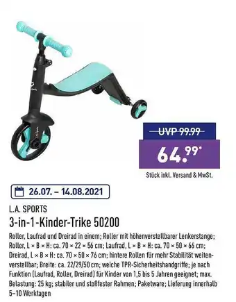 Aldi Nord La Sports 3in1-kinder-trike 50200 Angebot