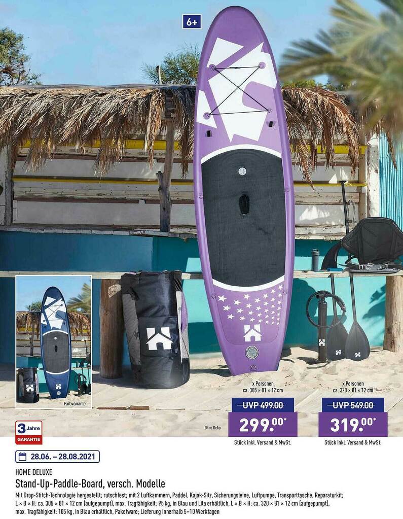 Home Deluxe Standuppaddleboard, Verschiedene Modelle Angebot bei