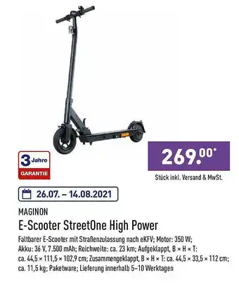 Aldi Nord Maginon E-scooter Streetone High Power Angebot