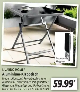 Lidl Livarno Home Aluminium Klapptisch Angebot