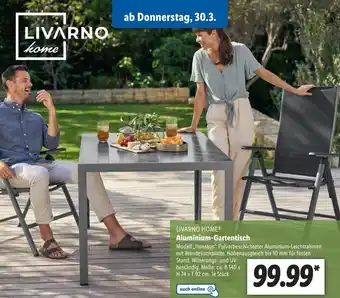 Lidl Livarno Home Aluminium Gartentisch Angebot