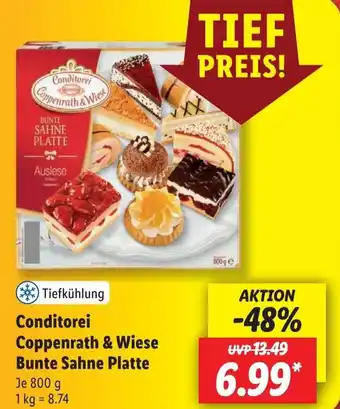 Lidl Conditorei Coppenrath & Wiese Bunte Sahne Platte 800 g Angebot