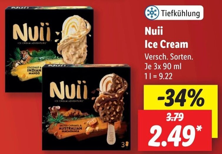 Nuii Ice Cream 3x90 ml Angebot bei Lidl