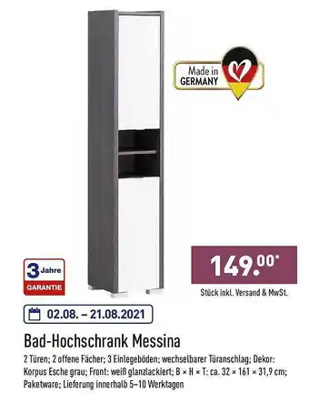 Aldi Nord Bad-hochschrank Messina Angebot