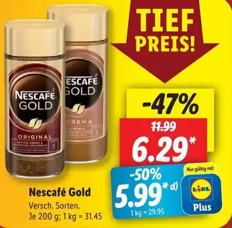 Lidl Nescafé Gold 200 g Angebot