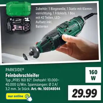 Lidl Parkside Feinbohrschleifer PFBS 160 B2 Angebot