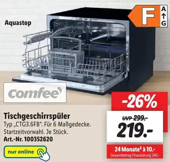 Lidl Comfee Tischgeschirrspüler CTG3.6FB Angebot