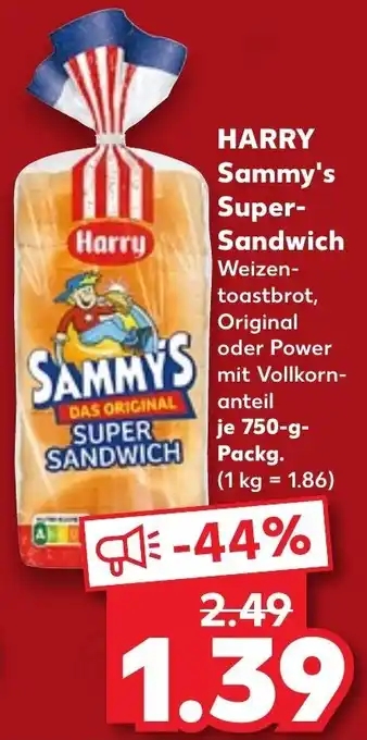 Kaufland Harry Sammy's Super Sandwich 750 g Packg. Angebot