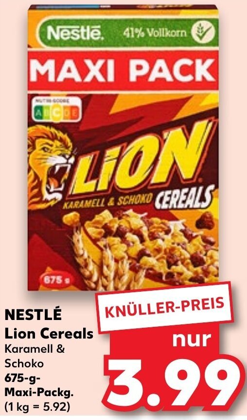 Nestlé Lion Cereals 675 g Maxi Packg. Angebot bei Kaufland