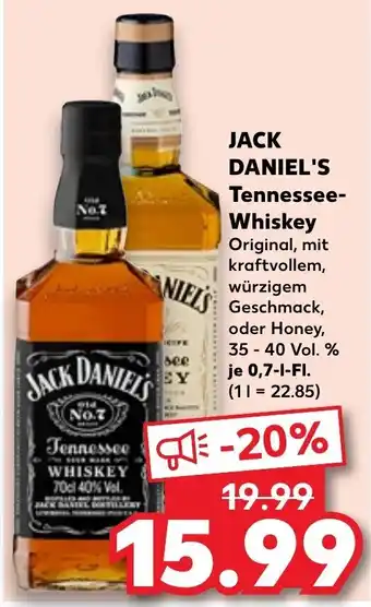 Kaufland Jack Daniel's Tennessee Whiskey 0,7 L-Fl. Angebot