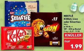 Kaufland Nestlé KitKat, Lion oder Smarties Mini 187-234 g Beutel Angebot