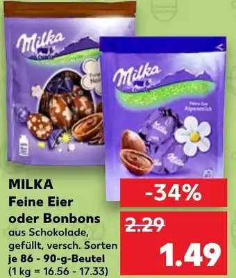 Kaufland Milka Feine Eier oder Bonbons 86-90 g Beutel Angebot