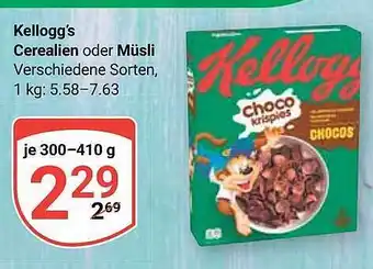 Globus Kellogg's cerealien oder müsli Angebot