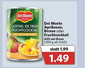 Combi Del Monte Aprikosen, Birnen Oder Fruchtkocktail Angebot