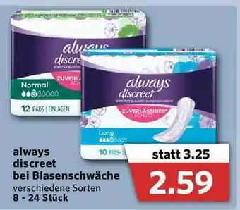 Combi Always Discreet Bei Blasenschwäche Angebot