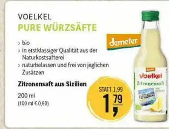 Reformhaus Bacher Voelkel Demeter Zitronensaft Aus Sizilien Angebot