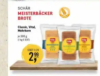 Reformhaus Bacher Schär Meisterbäcker Brote Classic, Vital, Mehrkorn Angebot