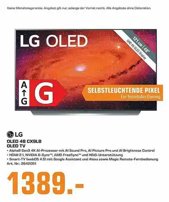 Saturn Lg Oled 48 Cx9lb Oled Tv Angebot