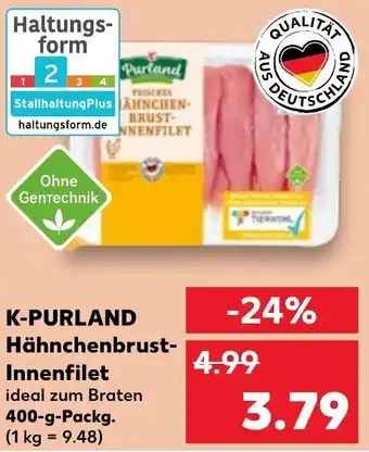 Kaufland K-Purland Hähnchenbrust Innenfilet 400 g Packg. Angebot