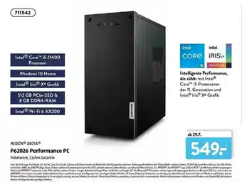 Aldi Süd Medion Akoya P62026 Performance Pc Angebot