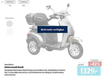 Aldi Süd Nova Motors Elektromobil Bendi Angebot