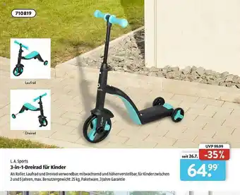 Aldi Süd La Sports 3in1-dreirad Für Kinder Angebot