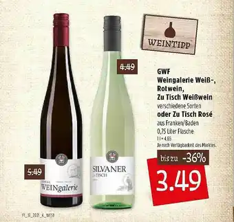 Kupsch Gwf Weingalerie Wei Rotwein, Zu Tisch Weißwein Oder Zu Tisch Rose Angebot