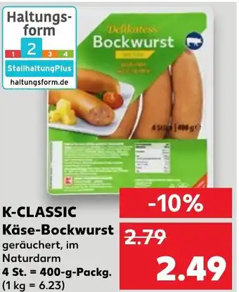 Kaufland K-Classic Käse Bockwurst 400 g Packg. Angebot