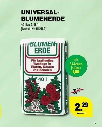 Leitermann Baumarkt Universal Blumenerde Angebot