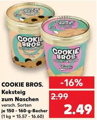 Kaufland Cookie Bros. Keksteig zum Naschen 150-160 g Becher Angebot