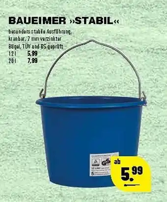 Leitermann Baumarkt Baueimer >stabil< Angebot