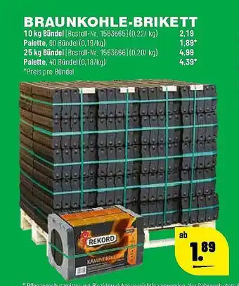 Leitermann Baumarkt Braunkohle-brikett Angebot