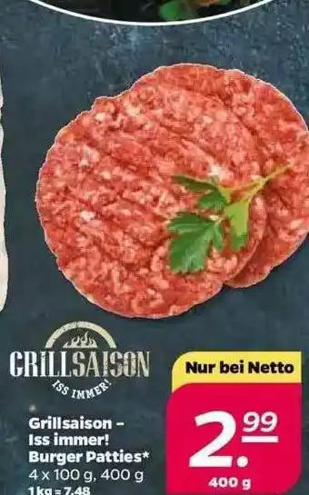 NETTO Grillsaison Burger Patties Angebot