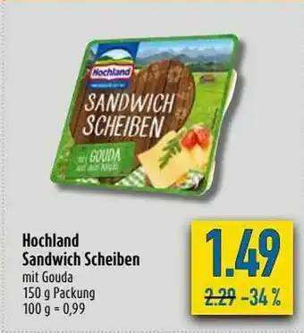 diska Hochland Sandwich Scheiben Angebot