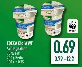 diska Edeka Bio Wwf Schlagsahne Angebot