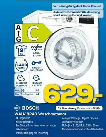 Euronics XXL Bosch Wau28p40 Waschautomat Angebot