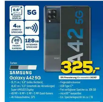 Euronics XXL Samsung Galaxy A42 5g Angebot