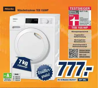 Expert Bening Miele Wäschetrockner Teb 155wp Angebot