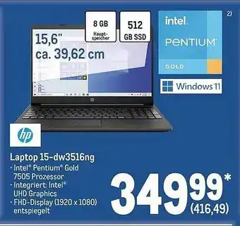 METRO Hp laptop 15-dw3516ng Angebot