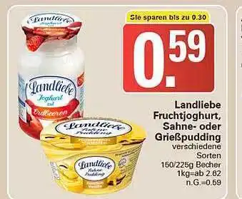 WEZ Landliebe fruchtjoghurt, sahne- oder grießpudding Angebot