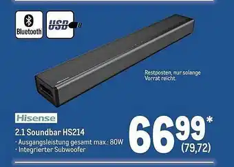 METRO Hisense 2.1 soundbar hs214 Angebot