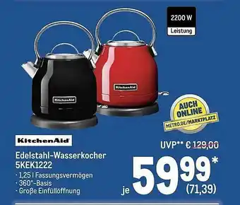 METRO Kitchenaid edlestahl-wasserkocher 5kek1222 Angebot