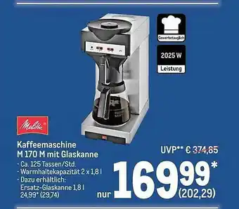 METRO Melitta kaffeemaschine m 170 m mit glaskanne Angebot