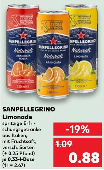 Kaufland Sanpellegrino Limonade 0,33 L Dose Angebot