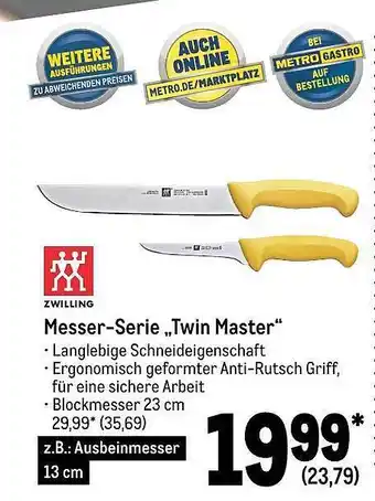 METRO Zwilling messer-serie „twin master“ Angebot
