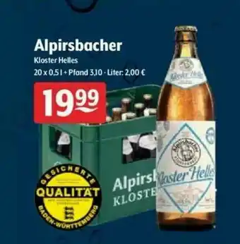 Getränke Hoffmann Alpirsbacher Kloster Helles Angebot