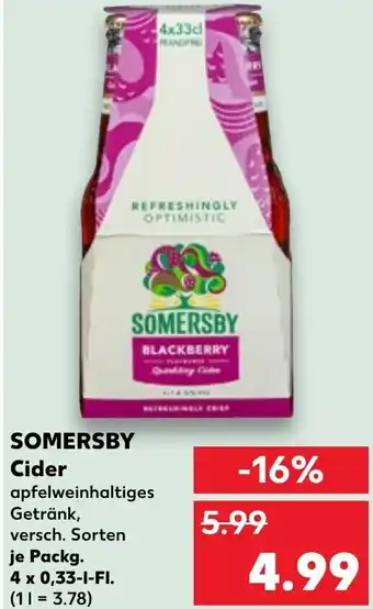 Kaufland Somersby Cider Packg. 4x0,33 L-Fl. Angebot