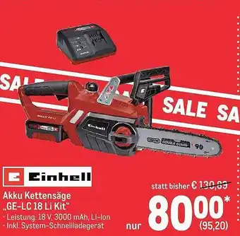 METRO Einhell akku kettensäge „ge-lc 18 li kit“ Angebot