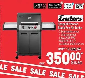 METRO Enders gasgrill monroe black pro 3k turbo Angebot