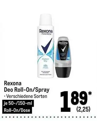 METRO Rexona deo roll-on spray Angebot